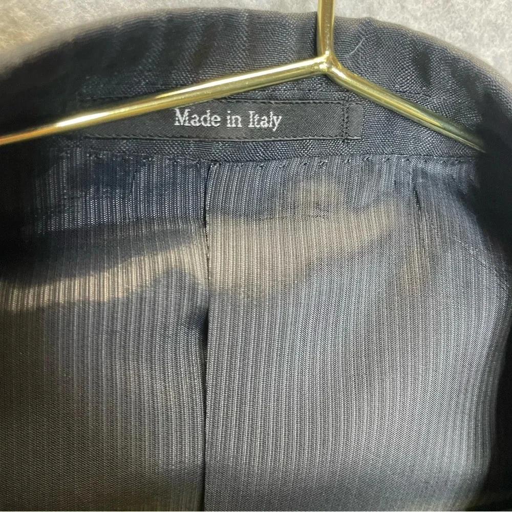 Ermenegildo Zegna Summer Trofeo Mohair Wool Silk Black Pinstriped Blazer Jacket - Picture 3 of 7